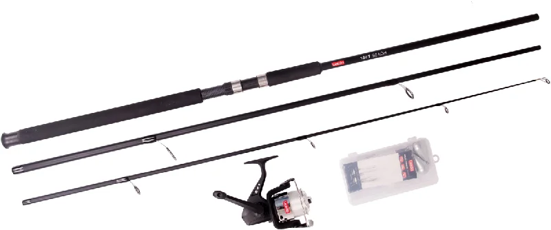 retractable ice fishing tip-ups Leeda 10ft Mackerel Feathers Kit  Rod Reel Combo