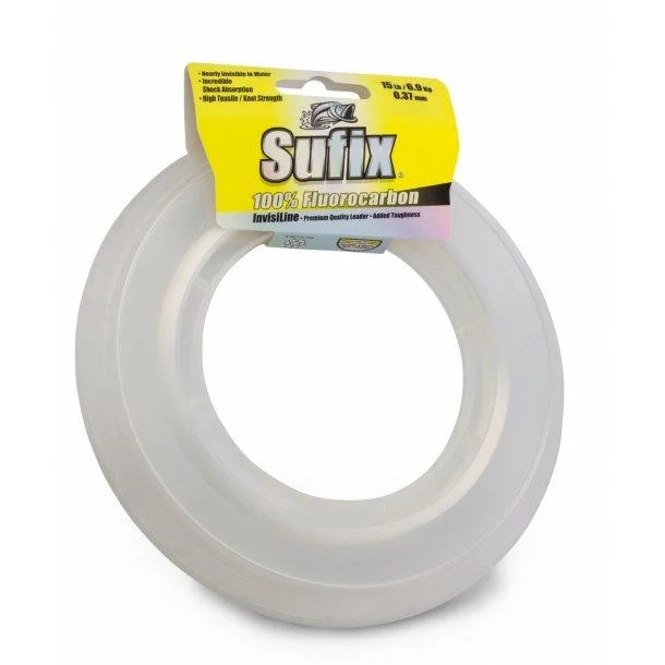 Sufix 100% Fluorocarbon Invisiline Leader | 20Mt / 22Yd | Clear |