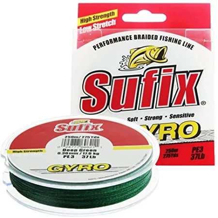 Sufix Gyro Hi Performance Braid Fishing Line | 100Mt / 110Yd | Deep Green | 6 Connected Spools |