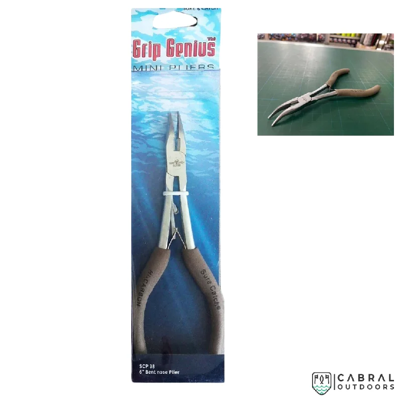 handmade wooden fishing lures SureCatch Grip Genius Bent Nose Mini Pliers SCP38 | 6″