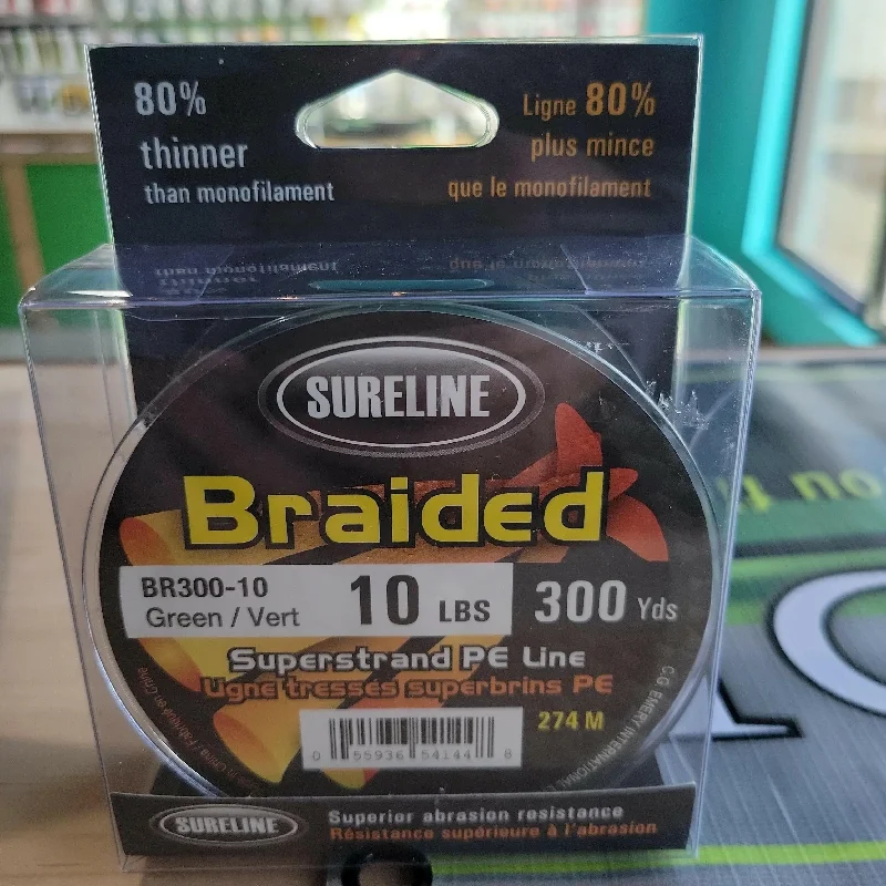automatic fishing rod holders Sureline Braided Superstrand PE Line Green 300yds 10lb