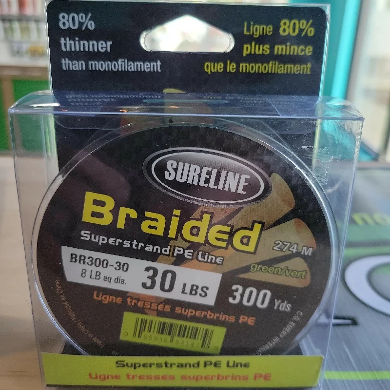 fishing tackle wholesale suppliers Sureline Braided Superstrand PE Line Green 300yds 30lb