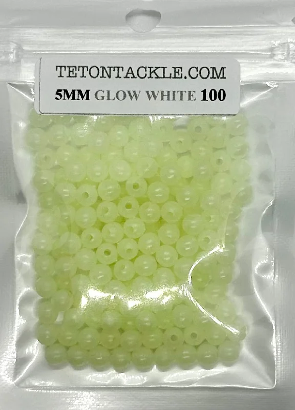 Ugly Stik fishing rods best deals Beads - (5 mm Glow) White Beads   (100-Pack)