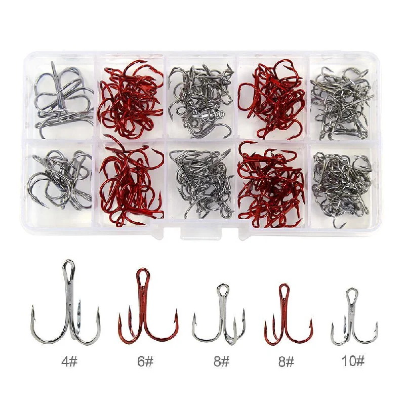 130pcs Fishing Treble Hooks Kit