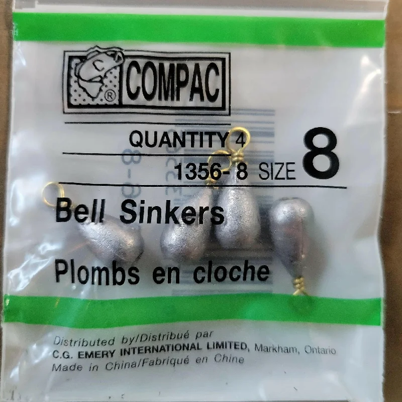 COMPAC Bell Sinkers Size #8 4/pk