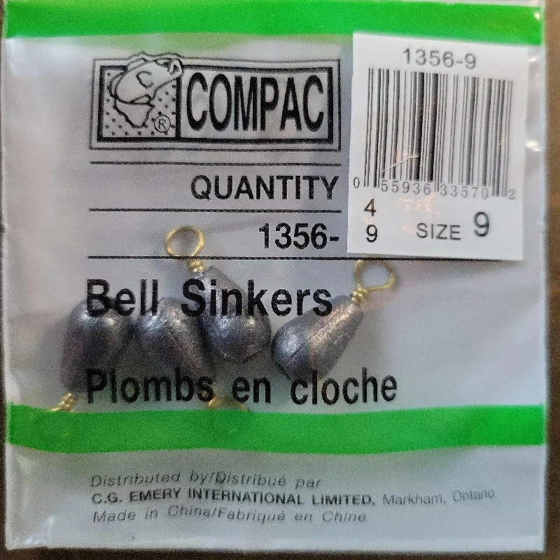 COMPAC Bell Sinkers Size #9 4/pk