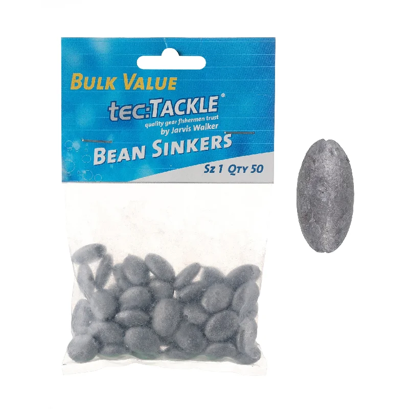 Jarvis Walker Tec Tackle Bean Sinkers - Value Packs