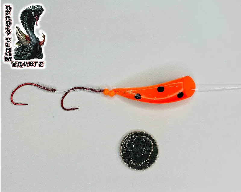 winter ice fishing gear "TASMANIAN CUT PLUG" FLAME ORANGE - PREMIUM RIGGED