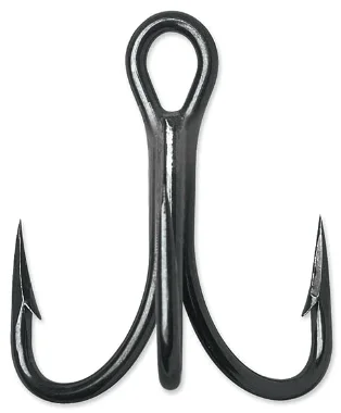 VMC O'Shaughnessy Treble Hooks, Short Shank, Cut Point, 4X Black Nickel #8